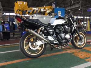 ｃｂ４００ｓｆスペック３ チタン フルエキ オーリンズ 創業以来500台以上の実績 沖縄でバイク車検のことならバイク車検専門店アップ